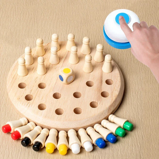 Montessori Wooden Memory Match Stick Chess Educational Toy 