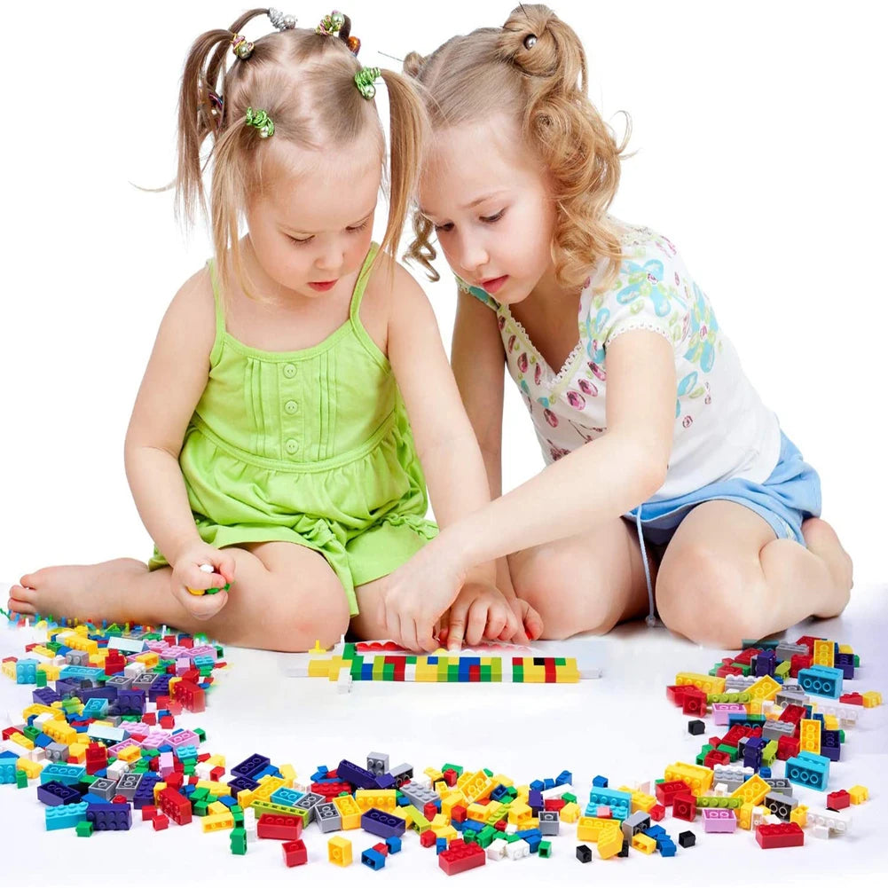 Toddlers playing Educational Building Blocks